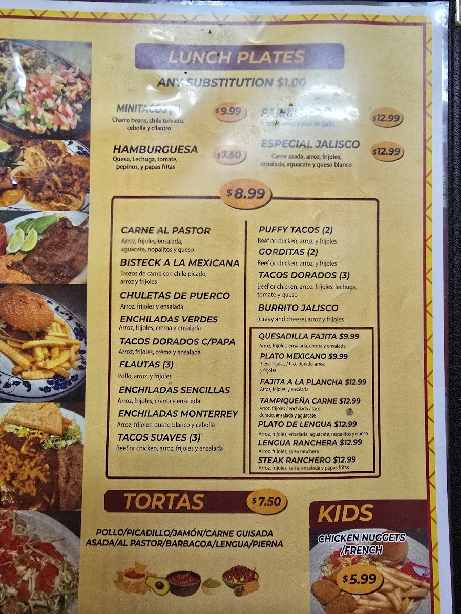 La Jalisco Mexican Restaurant Menu - Image 1