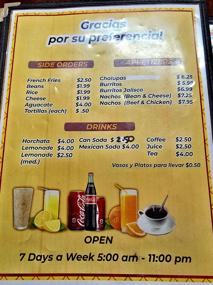 La Jalisco Mexican Restaurant Menu - Image 3